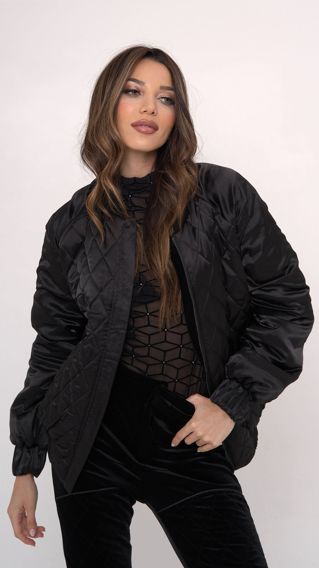 Reversible Black Velvet Bomber