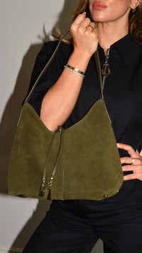 Khaki Medium Suede Bag