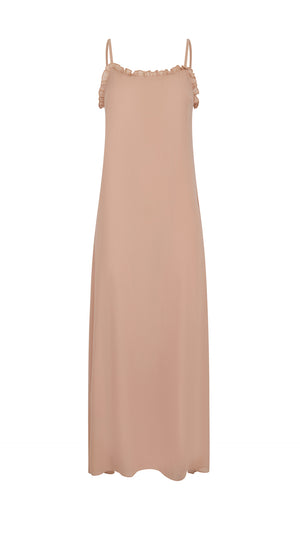 Tinted Rose, Ruffled Slip Dress