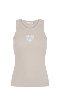 Taupe Racer Top