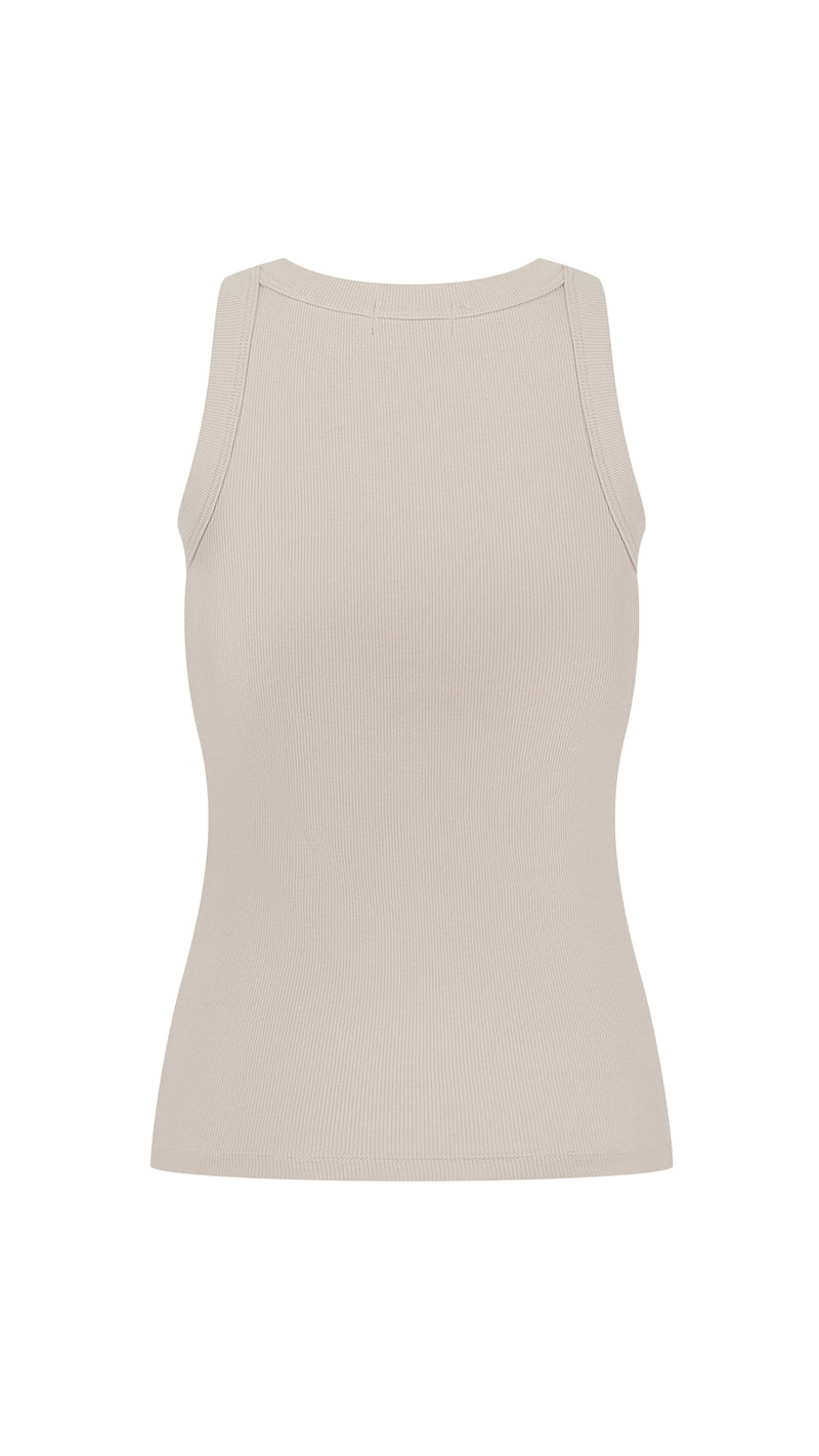 Taupe Racer Top